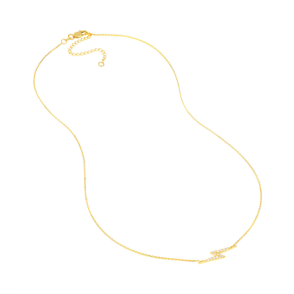 Diamond Thunderbolt Necklace 14K Yellow Gold
