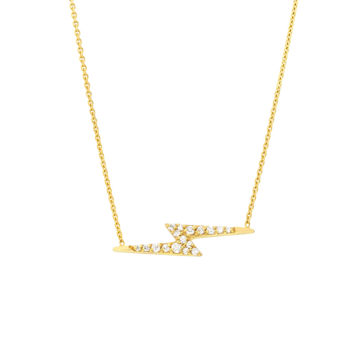 Diamond Thunderbolt Necklace 14K Yellow Gold