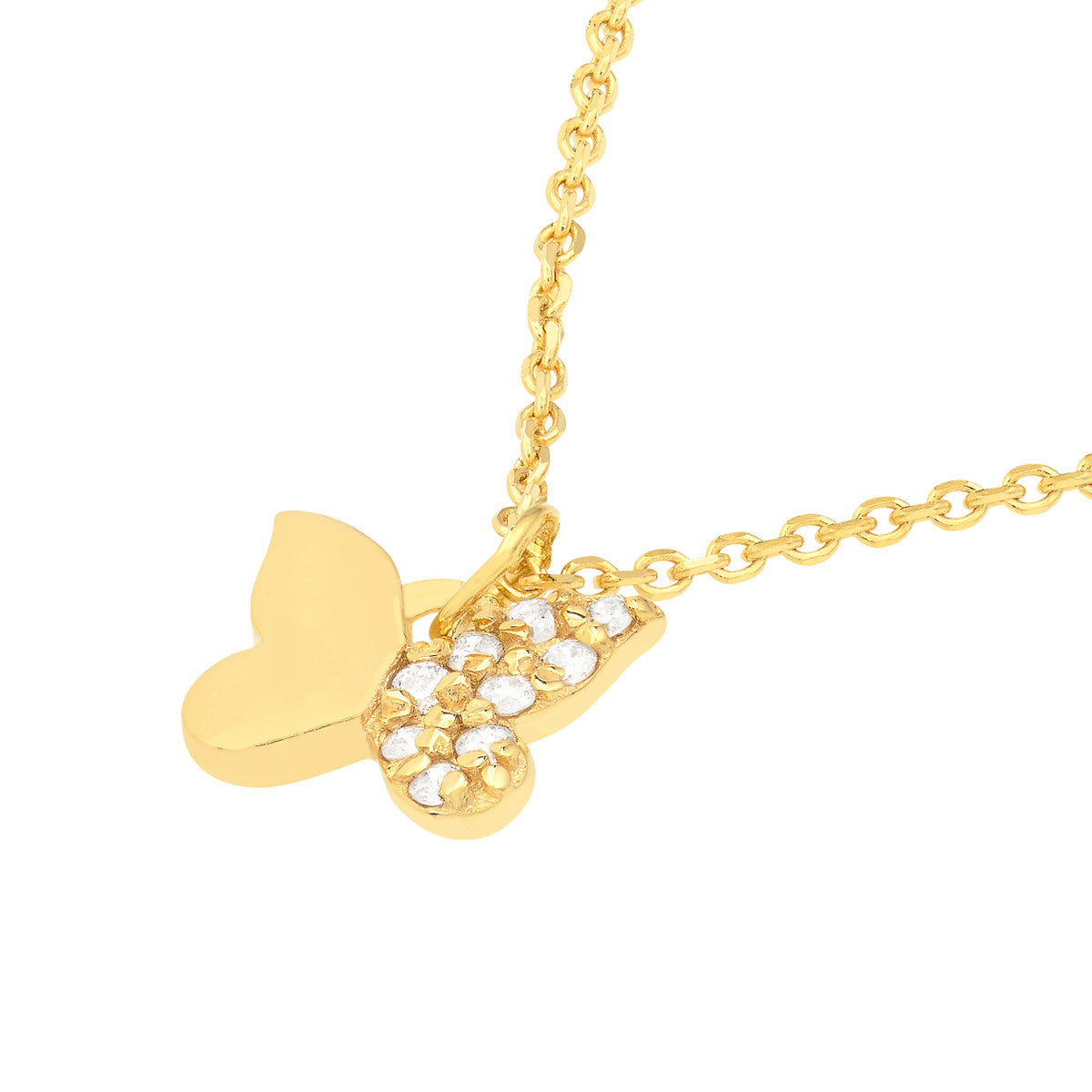 Diamond Accented Butterfly Necklace