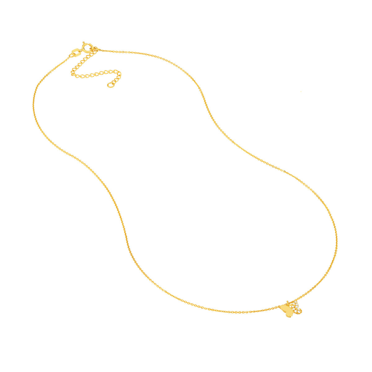 Diamond Accented Butterfly Necklace