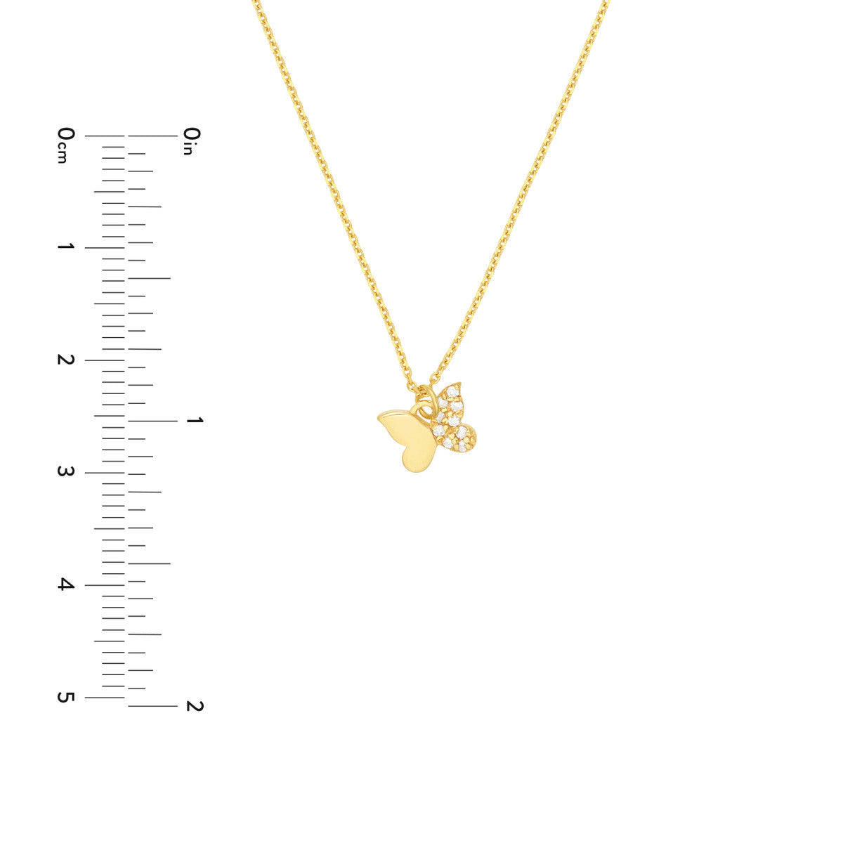 Diamond Accented Butterfly Necklace