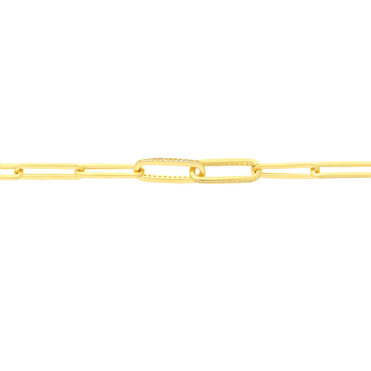 Multi-Clasp Paper Clip Link Bracelet 14K Yellow Gold
