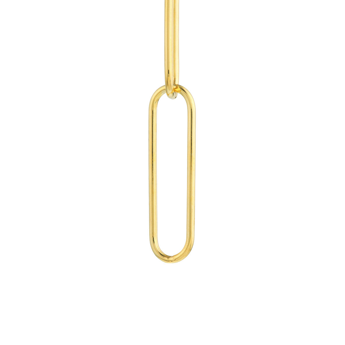 Three Link Paper Clip Dangle Earrings 14K Yellow Gold