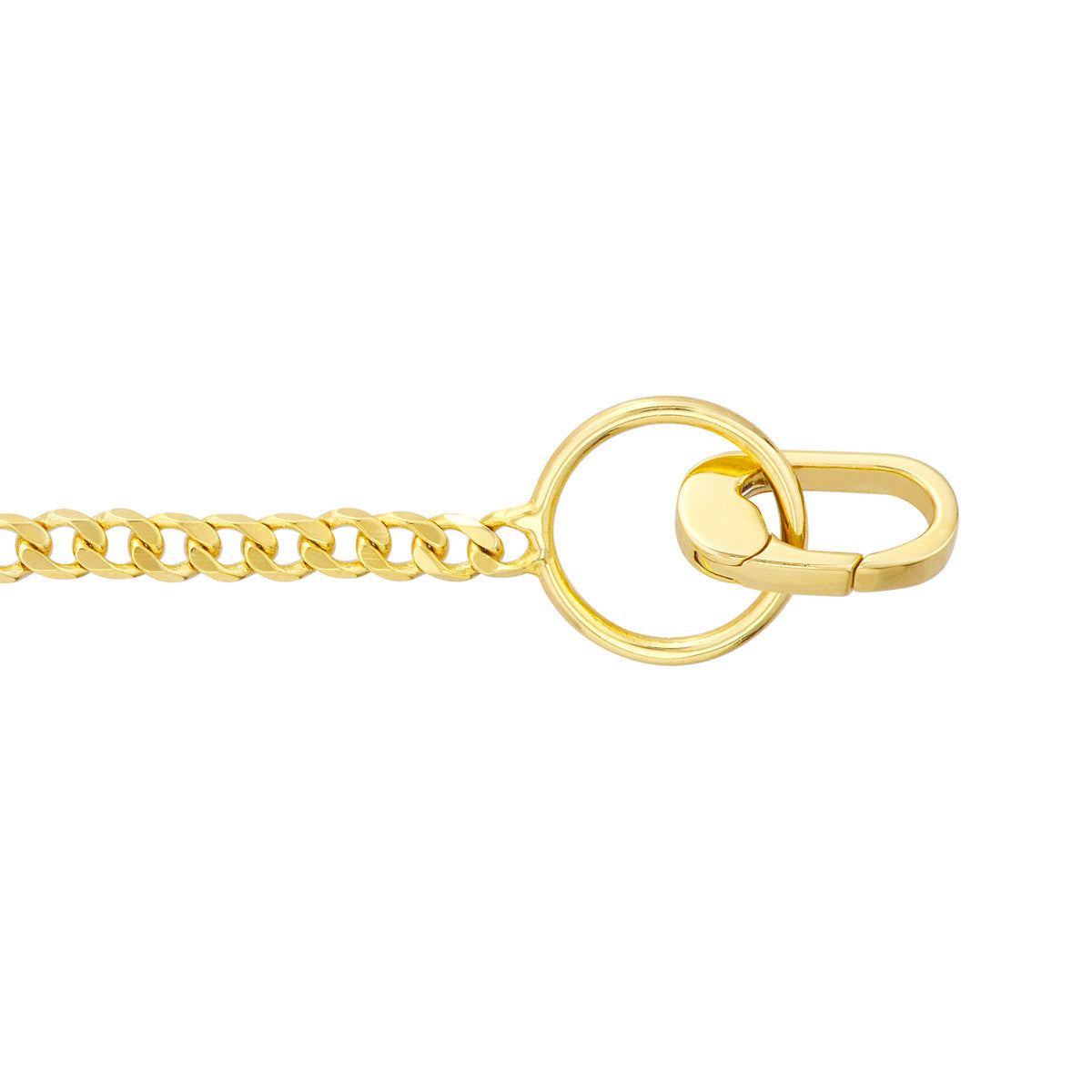 Mini Push lock Curb Chain Bracelet 14k Yellow Gold