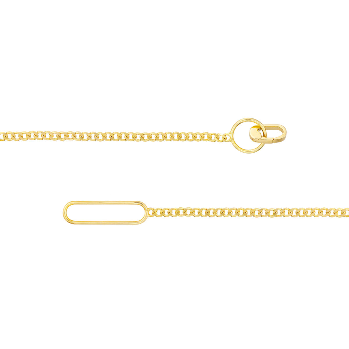 Mini Push lock Curb Chain Bracelet 14k Yellow Gold