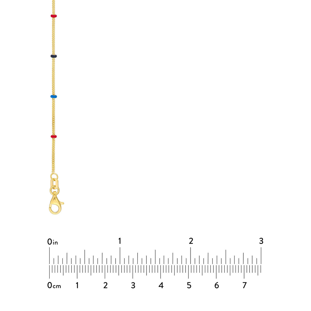 Enamel Bead Saturn Chain Necklace 14K Yellow Gold