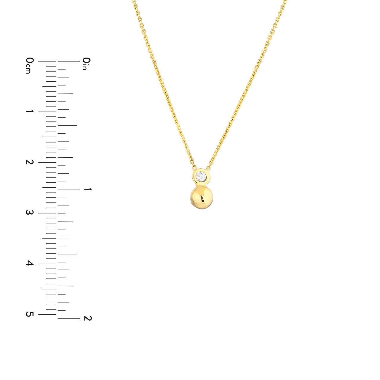 Diamond Bezel Bead Necklace in 14K Yellow Gold