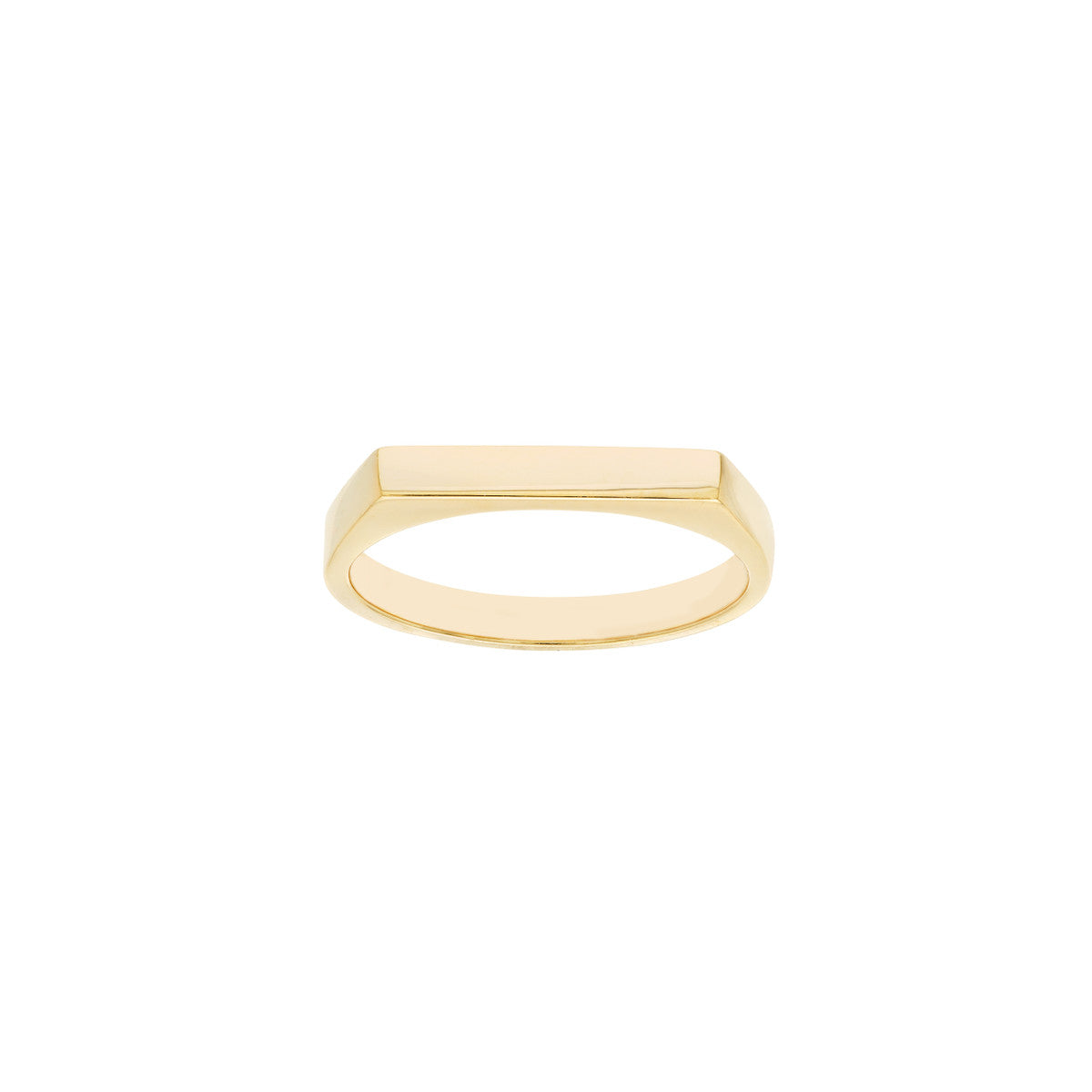 Slim Engravable Signet Ring 14K Yellow Gold