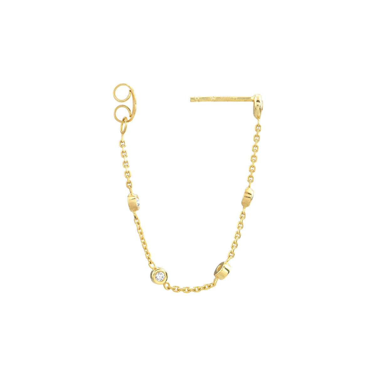 Diamond Dangling Earrings 14K Yellow Gold