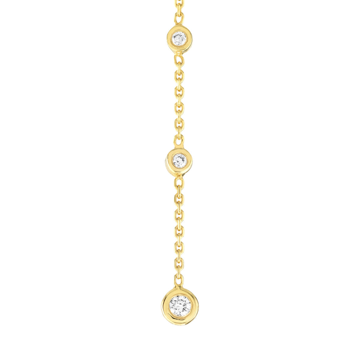 Diamond Dangling Earrings 14K Yellow Gold