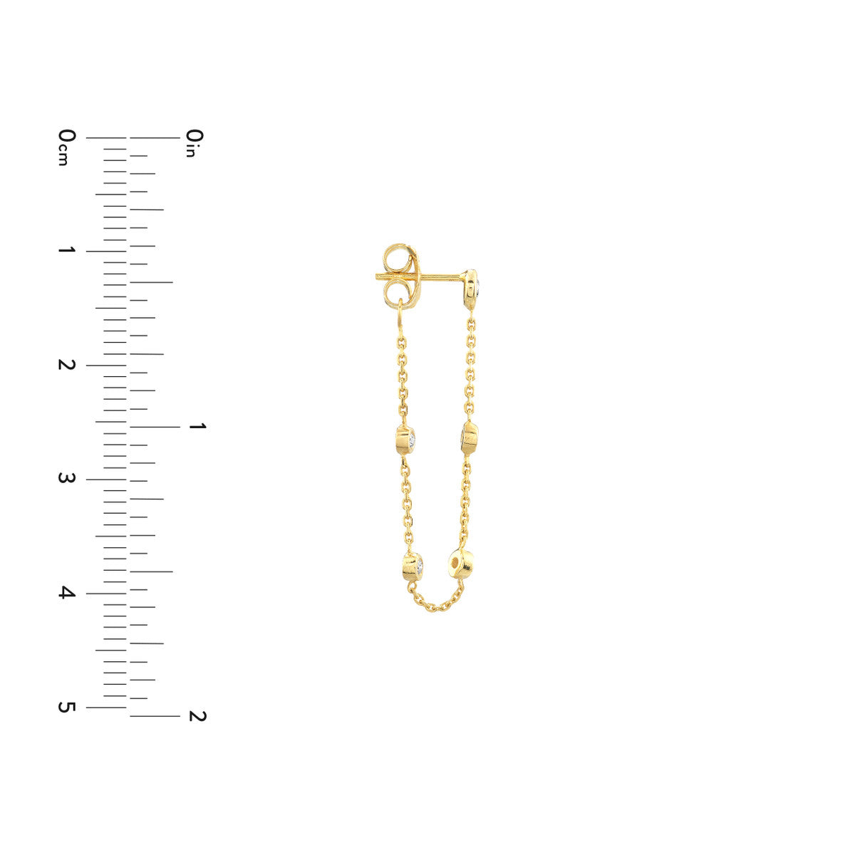 Diamond Dangling Earrings 14K Yellow Gold