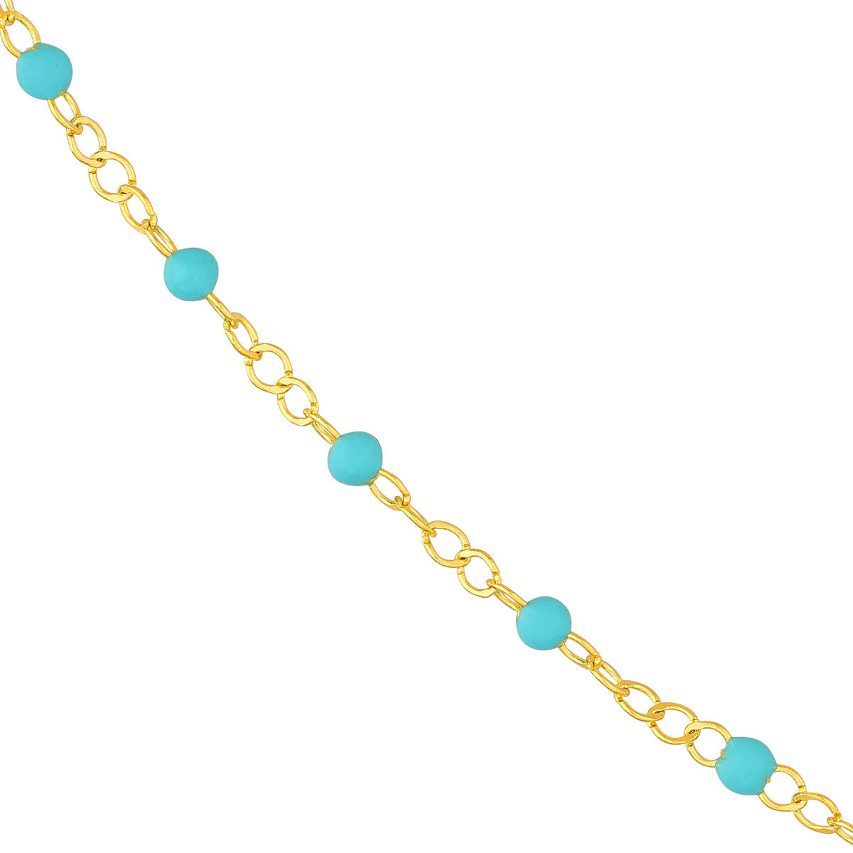 Enamel Bead Piatto Chain 14K Yellow Gold