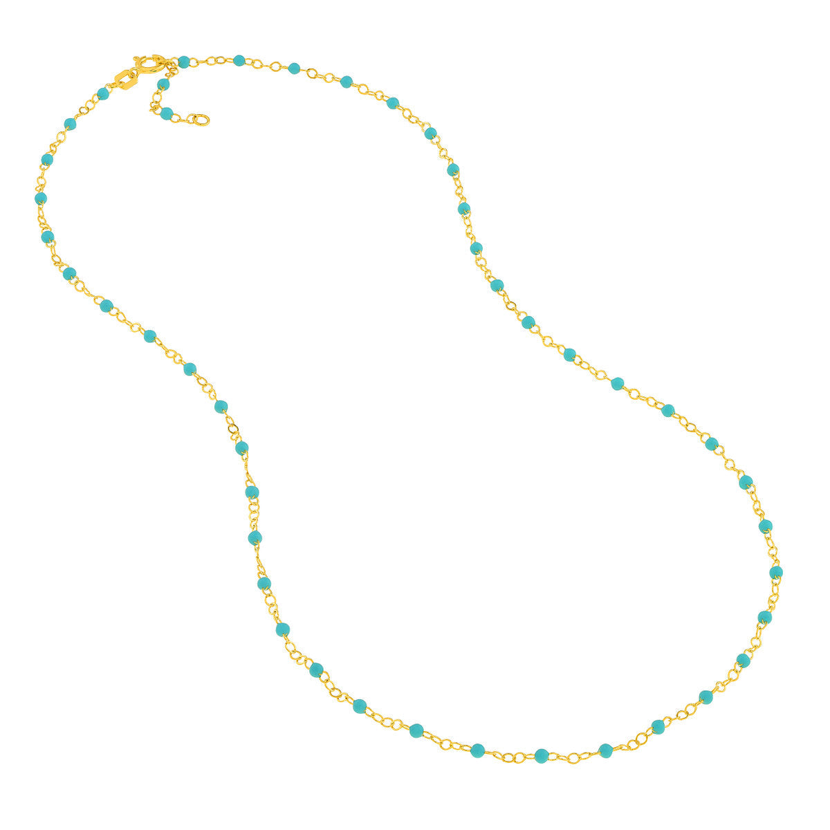 Enamel Bead Piatto Chain 14K Yellow Gold