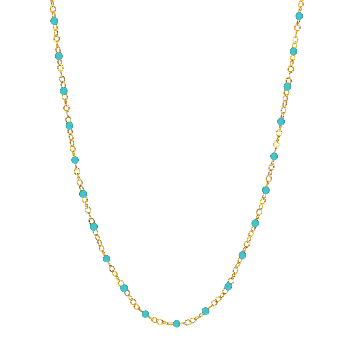 Enamel Bead Piatto Chain 14K Yellow Gold