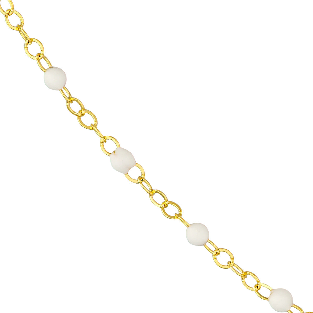 Enamel Bead Piatto Chain 14K Yellow Gold