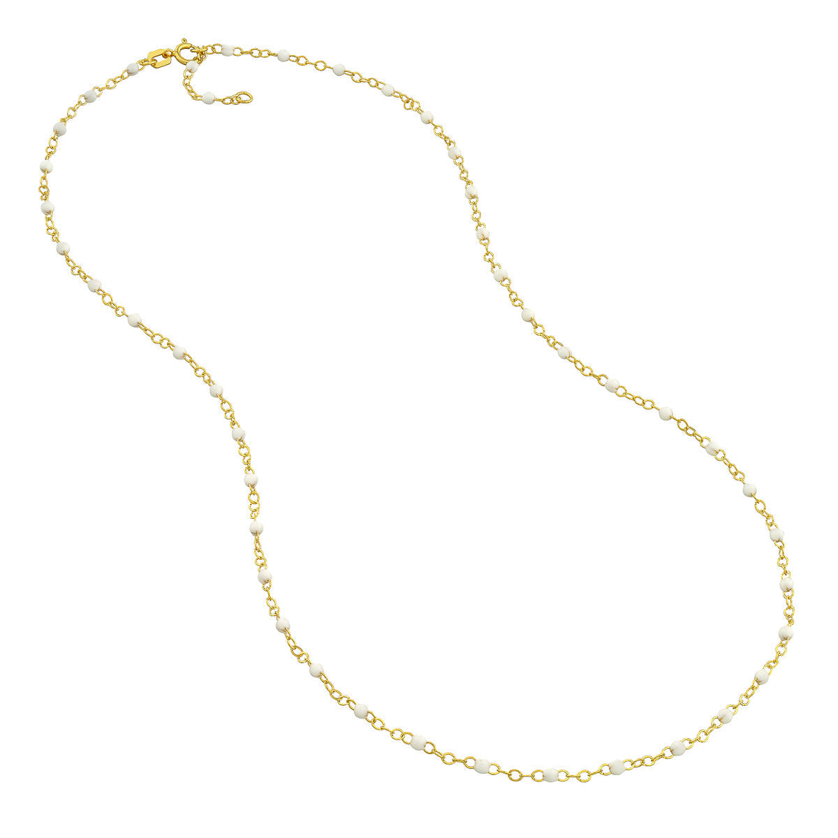 Enamel Bead Piatto Chain 14K Yellow Gold