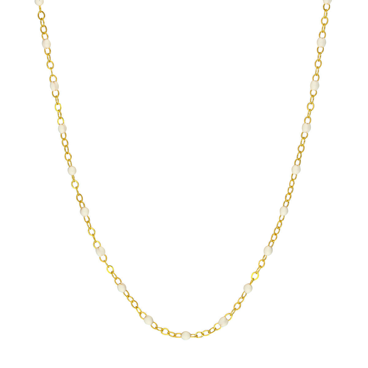 Enamel Bead Piatto Chain 14K Yellow Gold