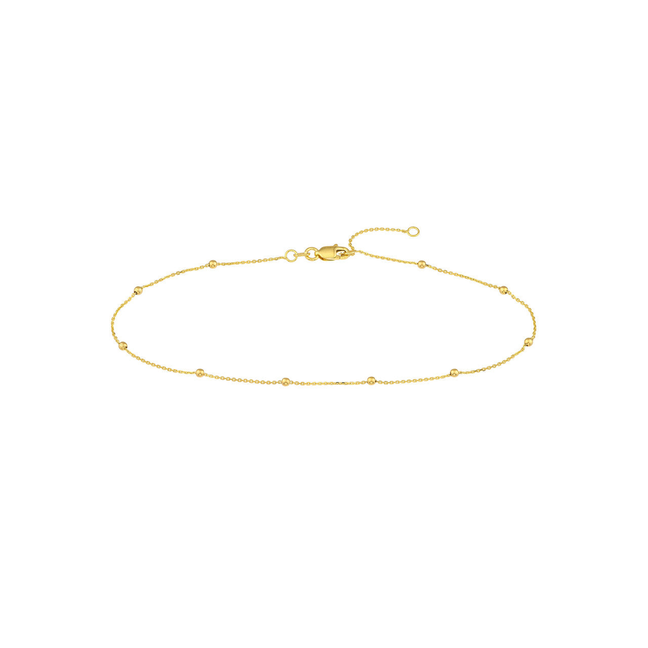 Bead Station Anklet in 14K Yellow Gold
