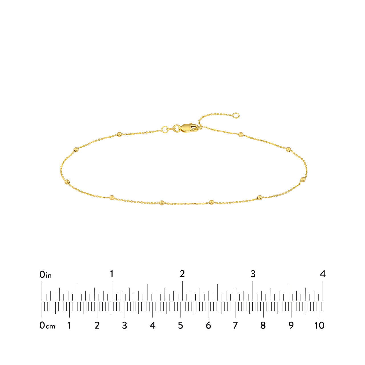 Bead Station Anklet in 14K Yellow Gold