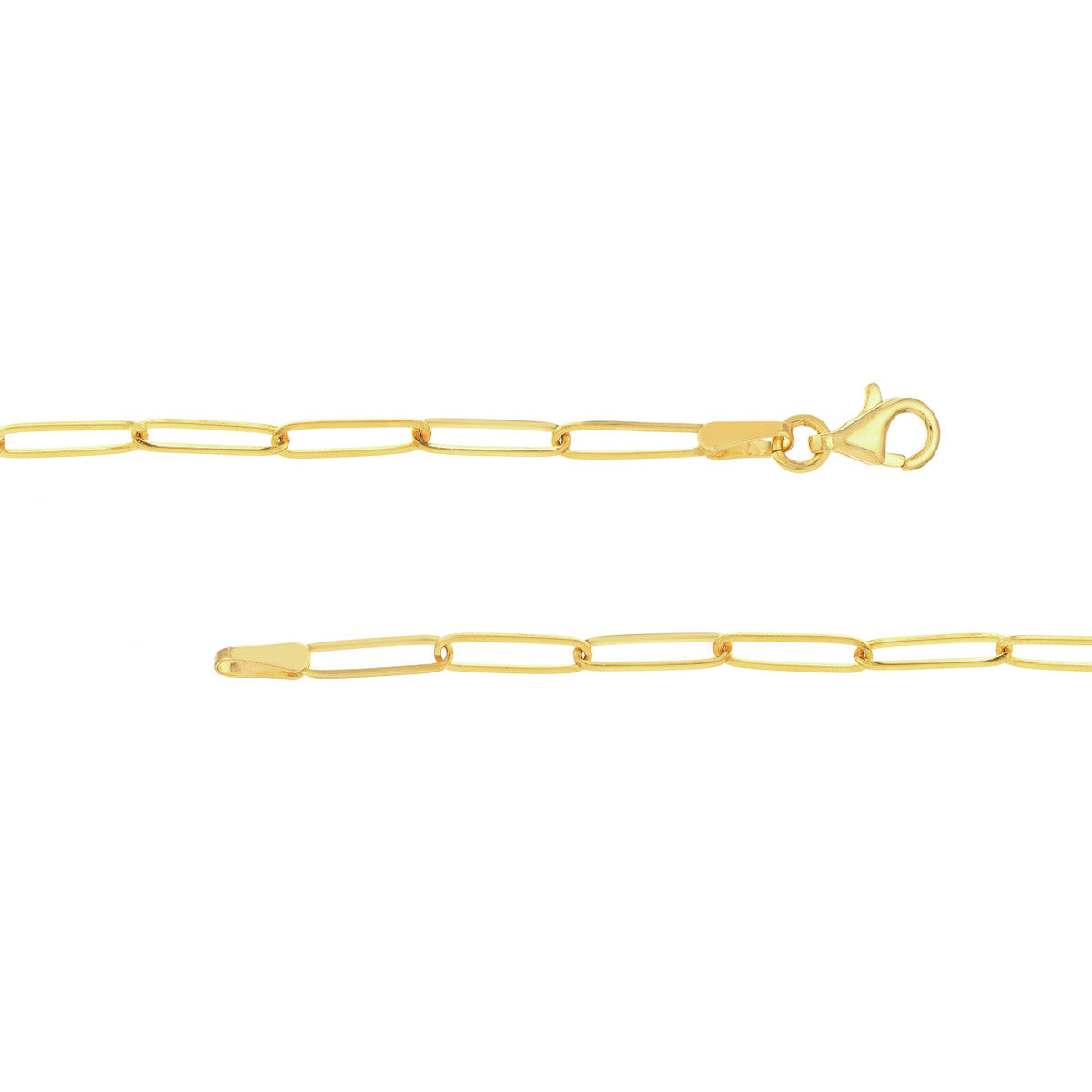 Enamel Love Paper Clip Necklace 14K Yellow Gold