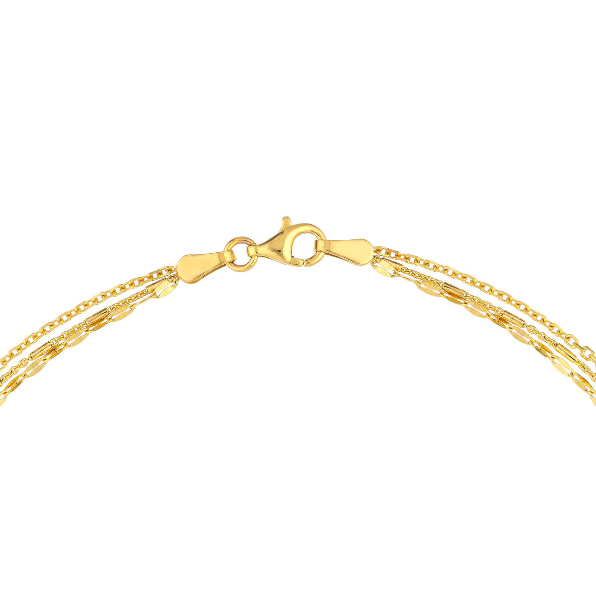 Diamond Multi Layered Lariat Spike Necklace 14K Yellow Gold