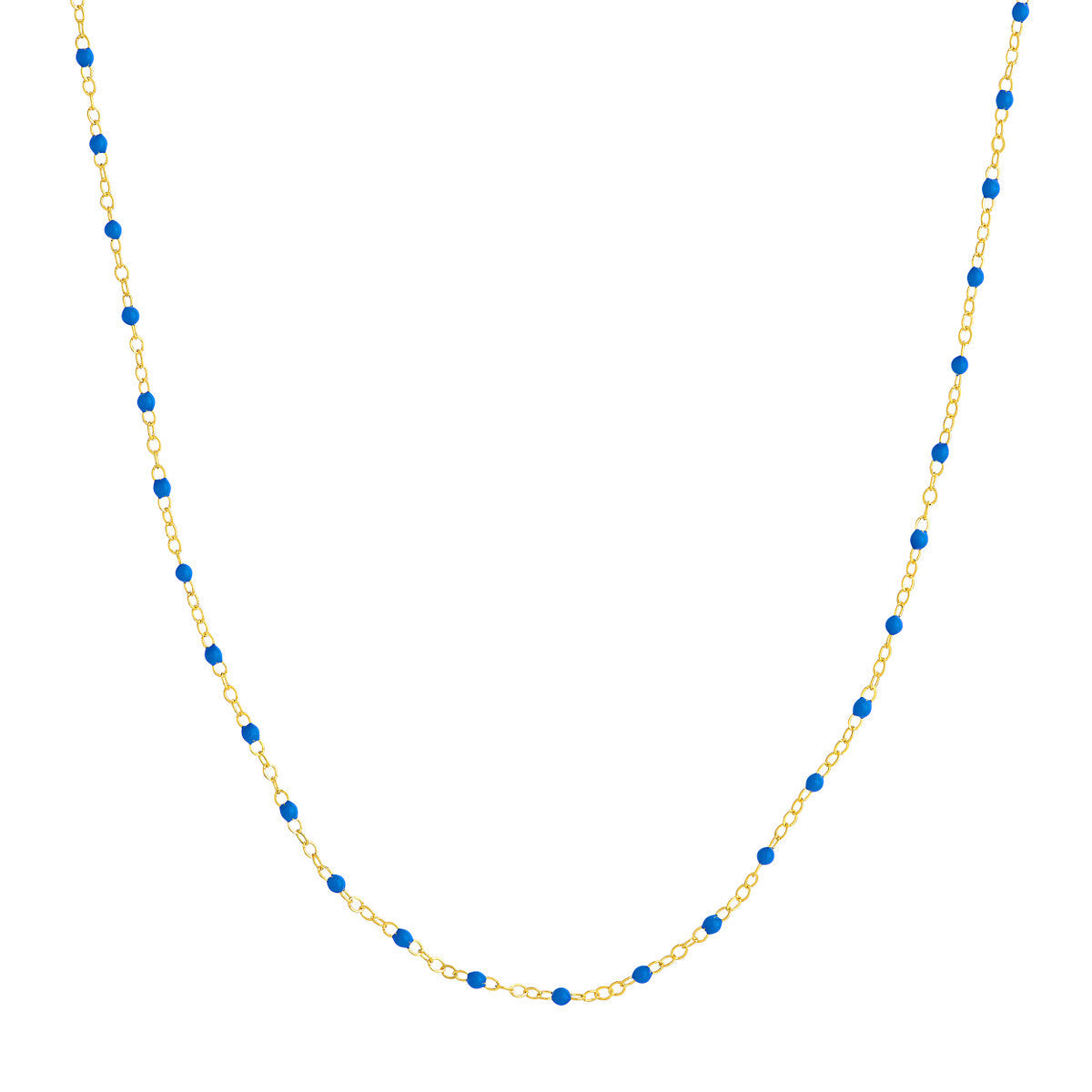 Enamel Bead Piatto Chain 14K Yellow Gold