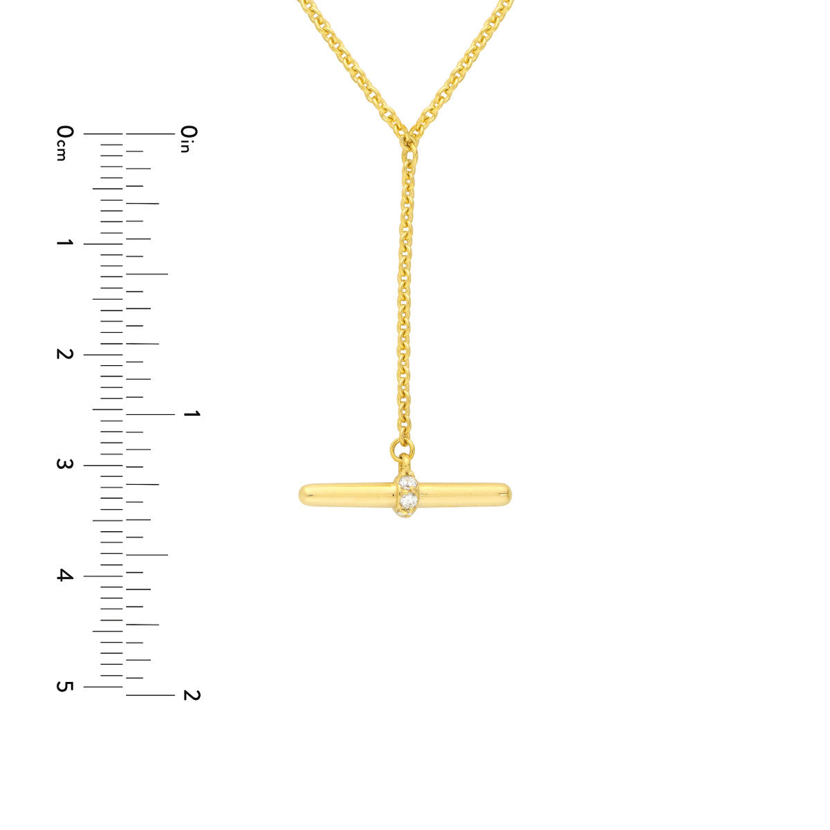 Diamond Toggle Lariat Necklace 14K Yellow Gold