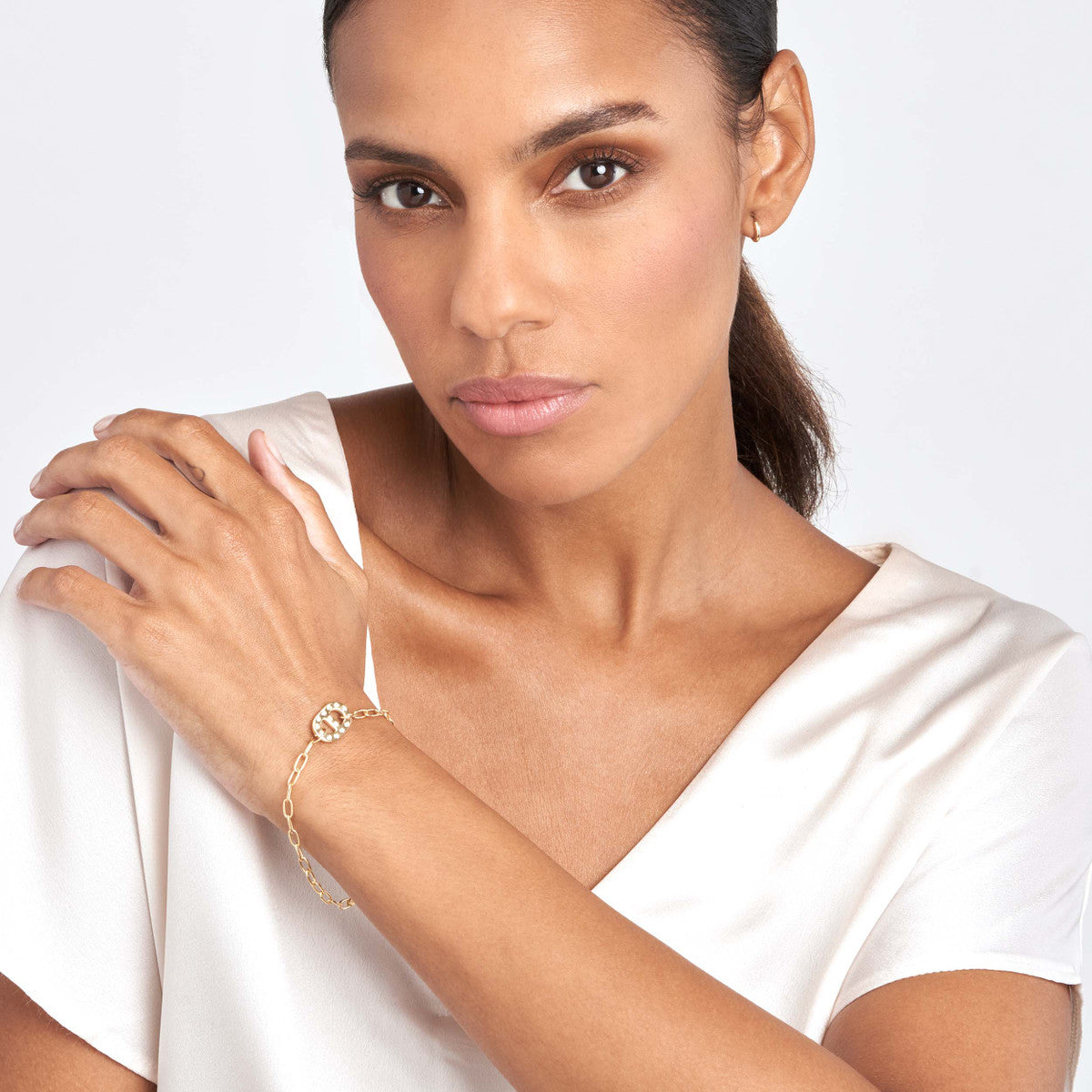 Flat Mariner Diamond Link and Forzentina Bracelet 14K Yellow Gold