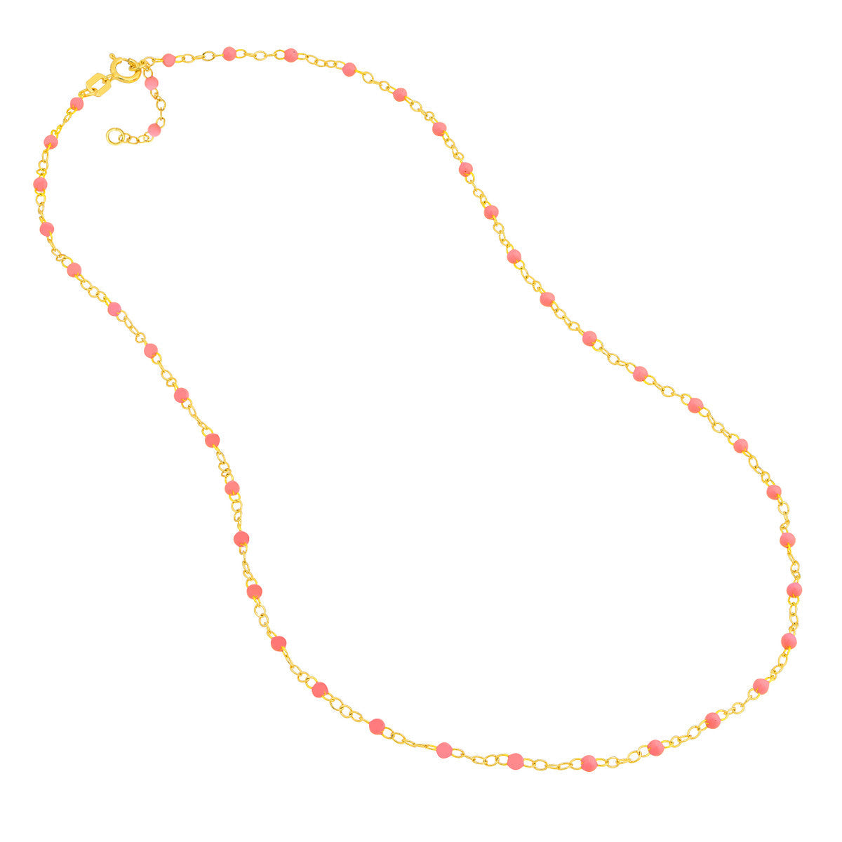 Enamel Bead Piatto Chain 14K Yellow Gold