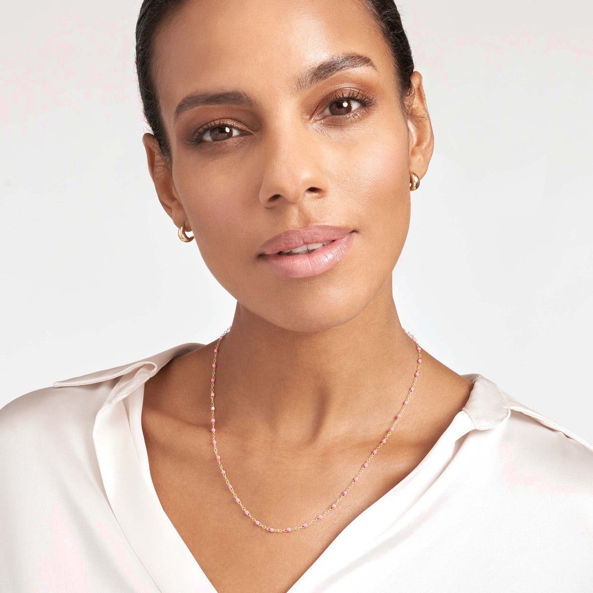 Enamel Bead Piatto Chain 14K Yellow Gold