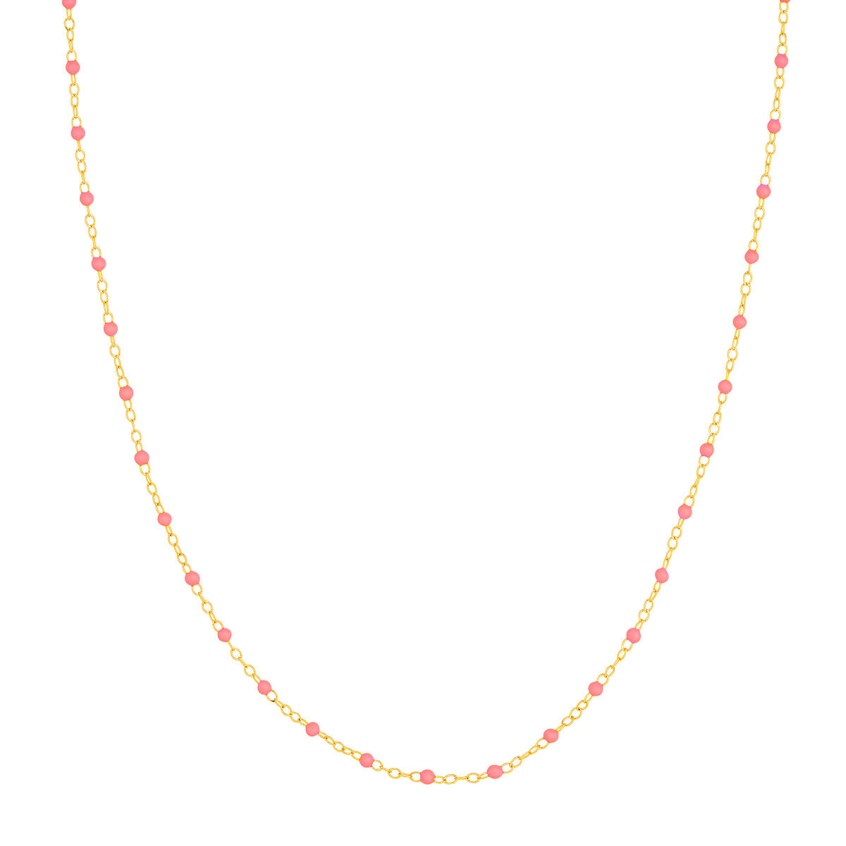 Enamel Bead Piatto Chain 14K Yellow Gold