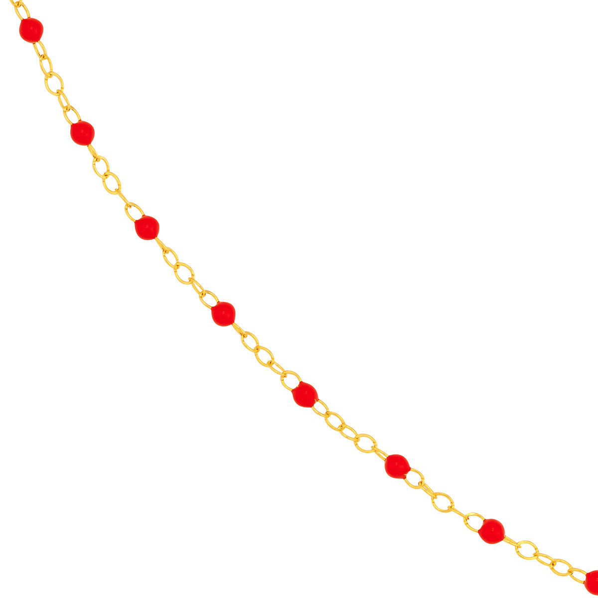 Enamel Bead Piatto Chain 14K Yellow Gold