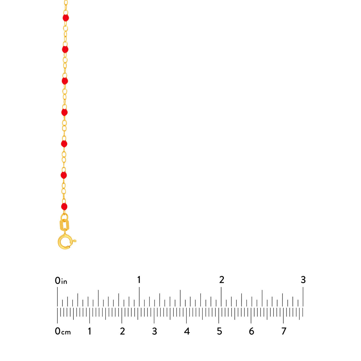 Enamel Bead Piatto Chain 14K Yellow Gold