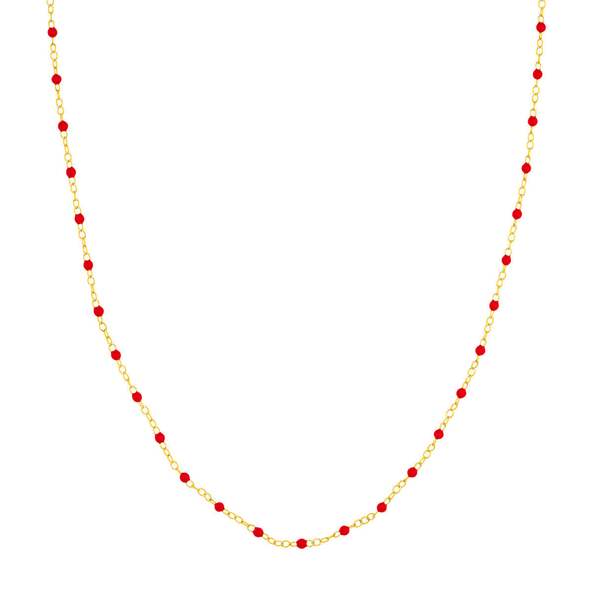 Enamel Bead Piatto Chain 14K Yellow Gold