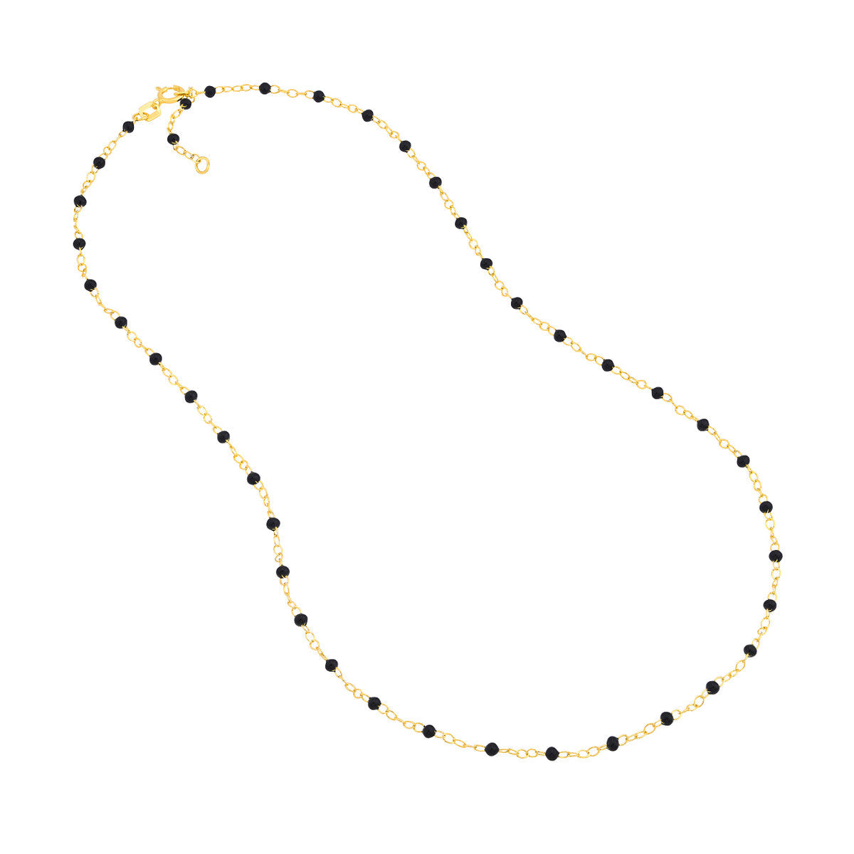 Enamel Bead Piatto Chain 14K Yellow Gold