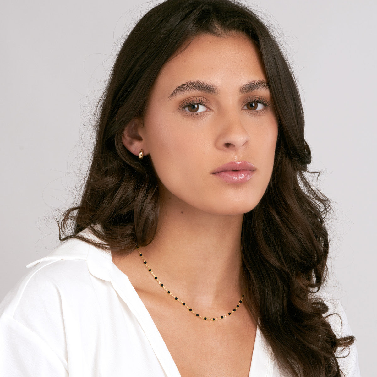 Enamel Bead Piatto Chain 14K Yellow Gold