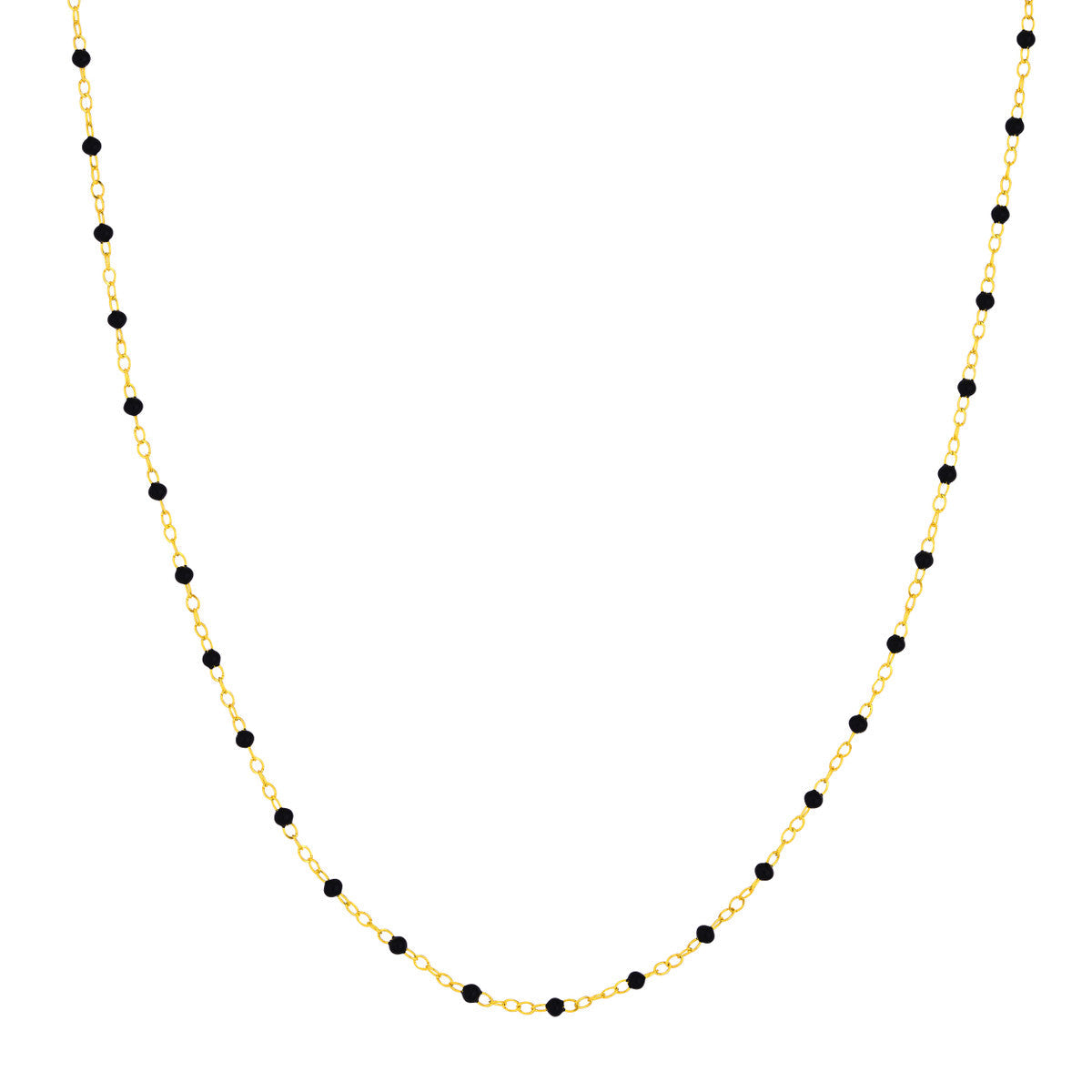 Enamel Bead Piatto Chain 14K Yellow Gold