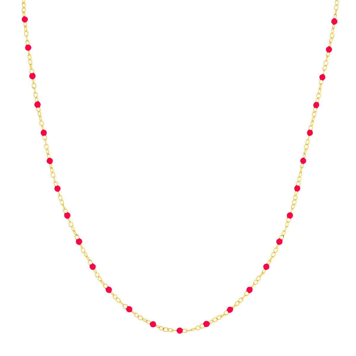 Enamel Bead Piatto Chain 14K Yellow Gold