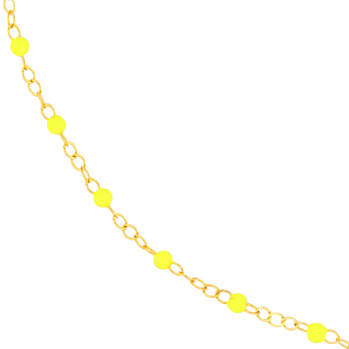 Enamel Bead Piatto Chain 14K Yellow Gold
