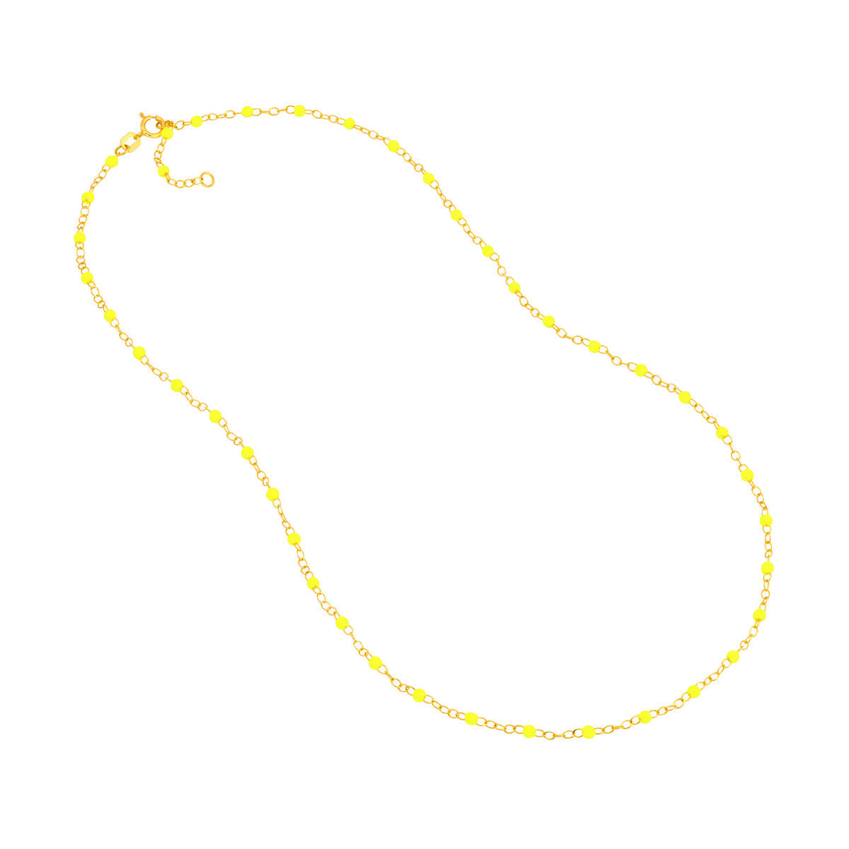 Enamel Bead Piatto Chain 14K Yellow Gold