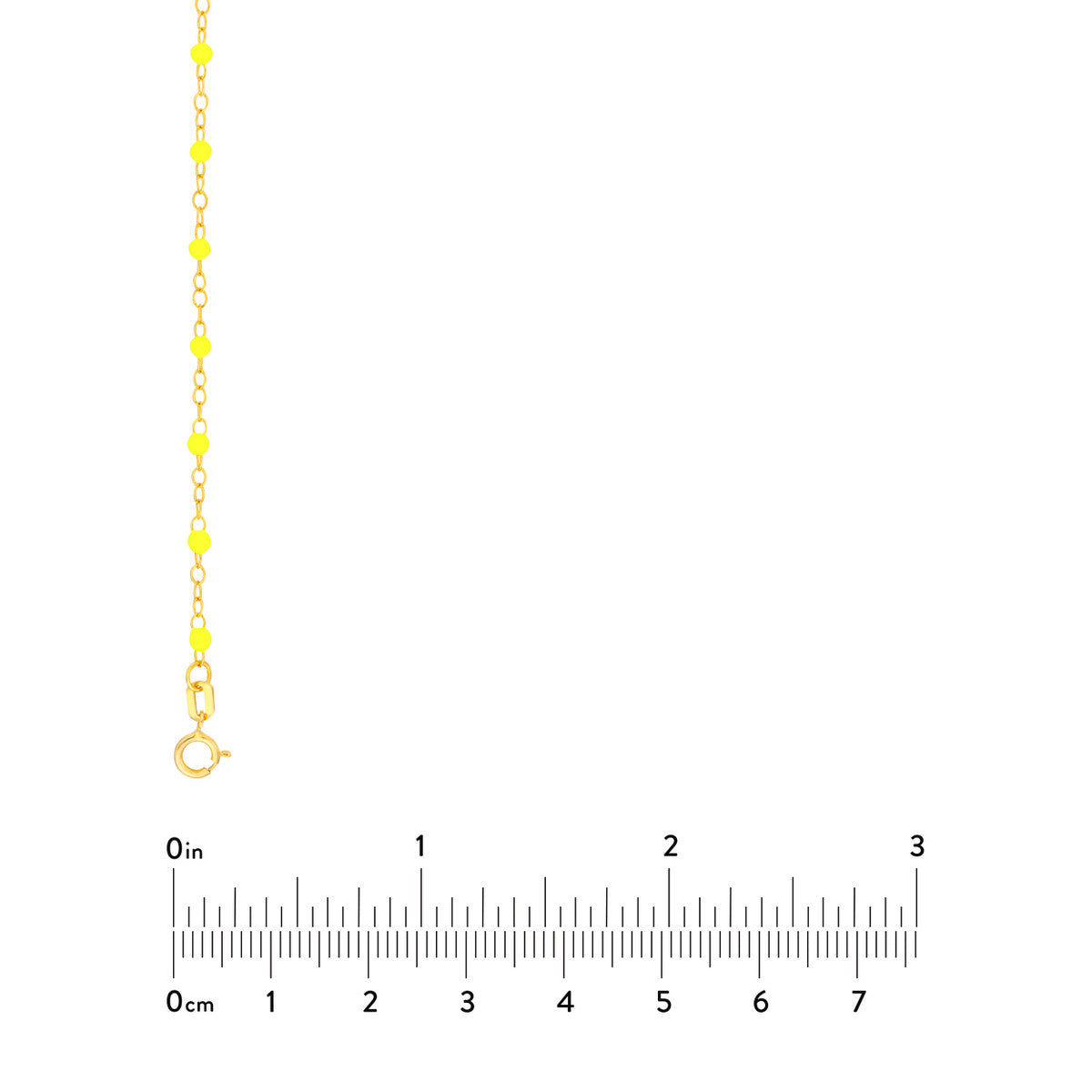 Enamel Bead Piatto Chain 14K Yellow Gold