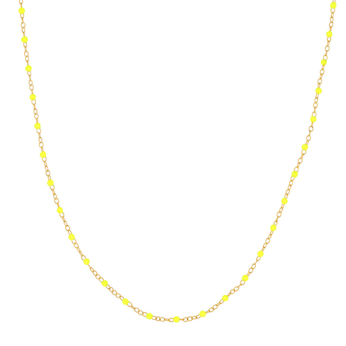 Enamel Bead Piatto Chain 14K Yellow Gold