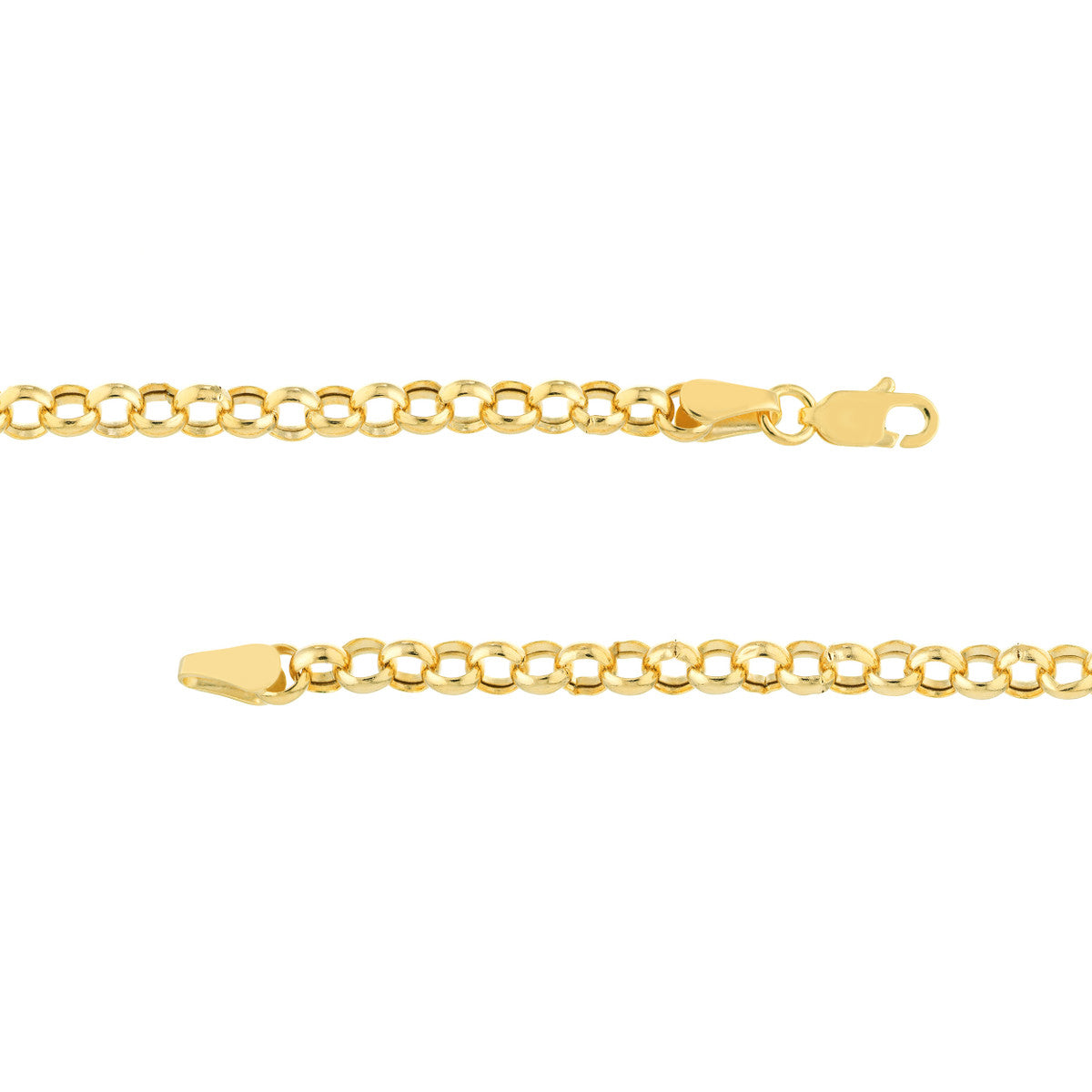 Diamond Puff Link on Rolo Necklace 14K Yellow Gold