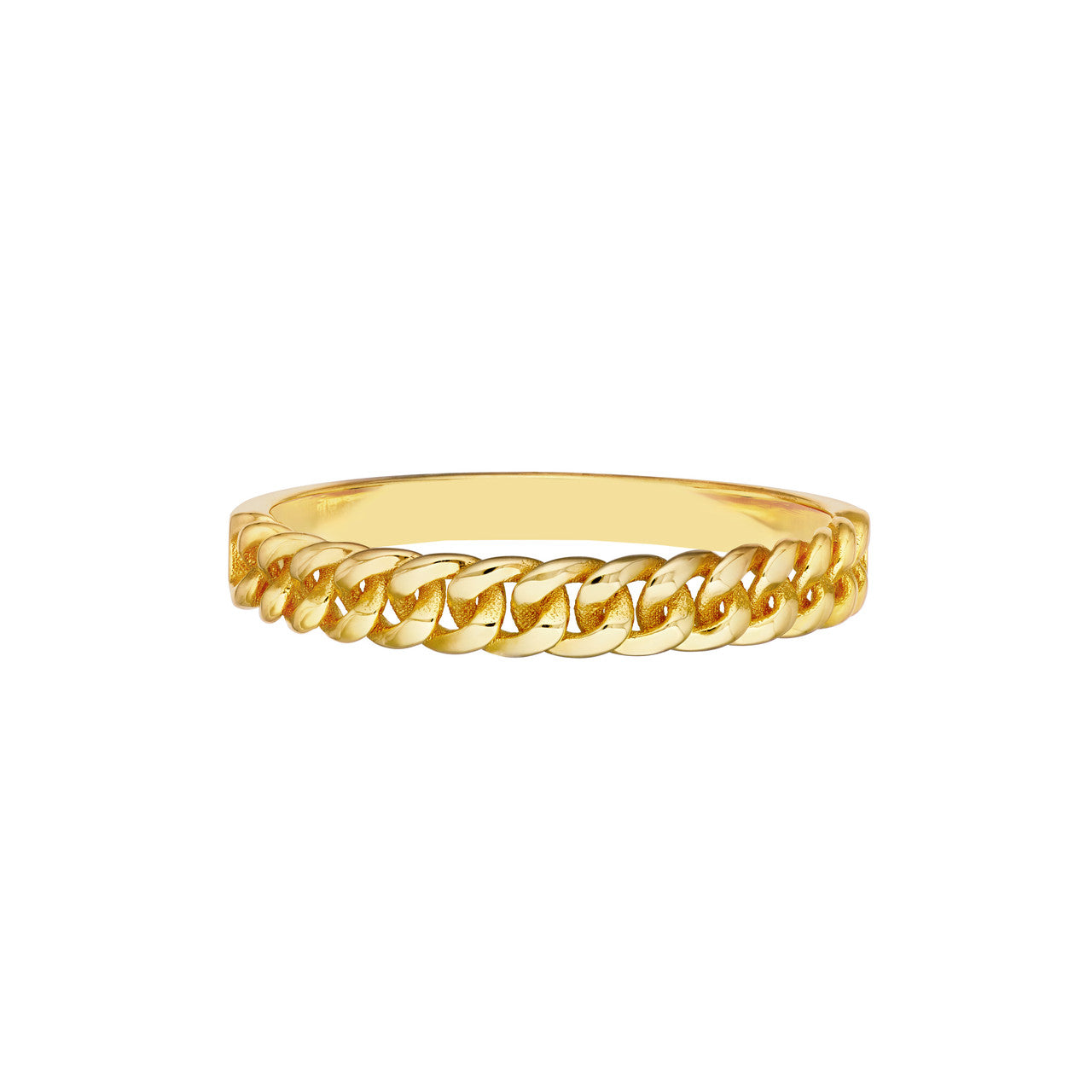 Curb Chain Design Ring 14K Yellow Gold