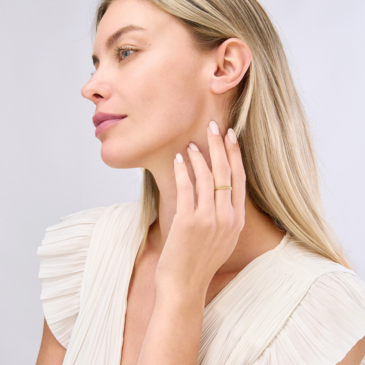 Curb Chain Design Ring 14K Yellow Gold