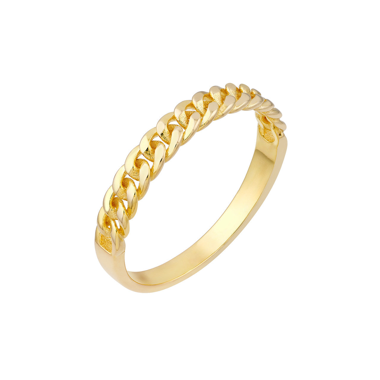 Curb Chain Design Ring 14K Yellow Gold