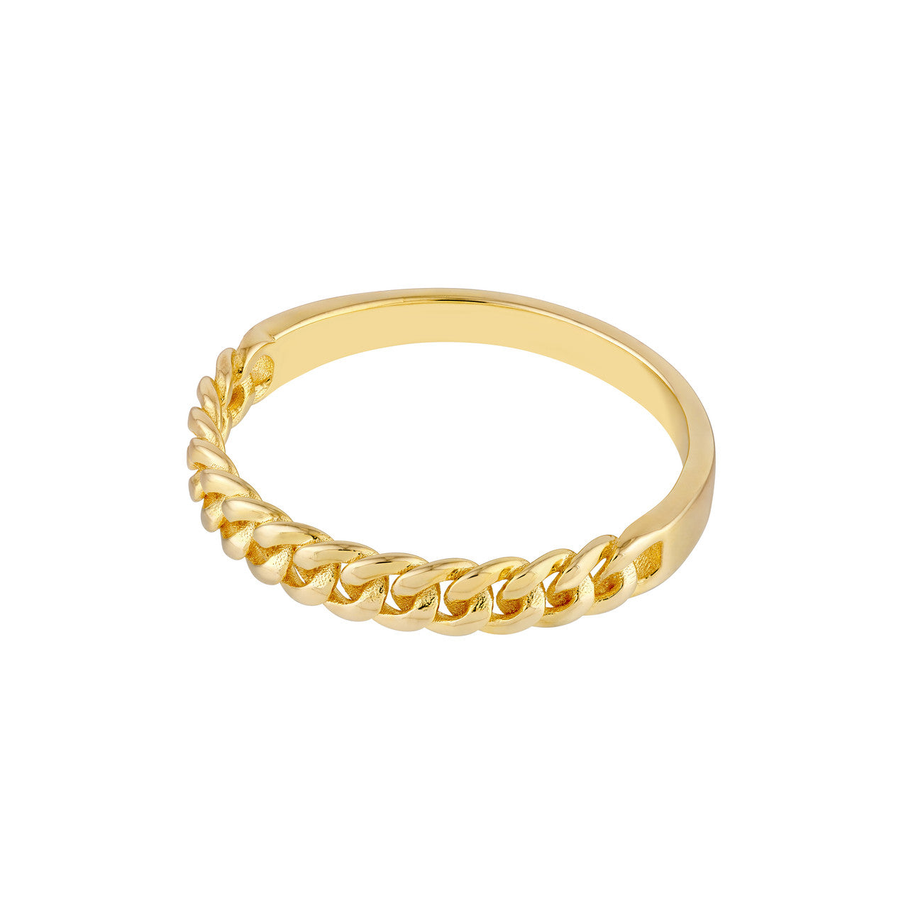 Curb Chain Design Ring 14K Yellow Gold