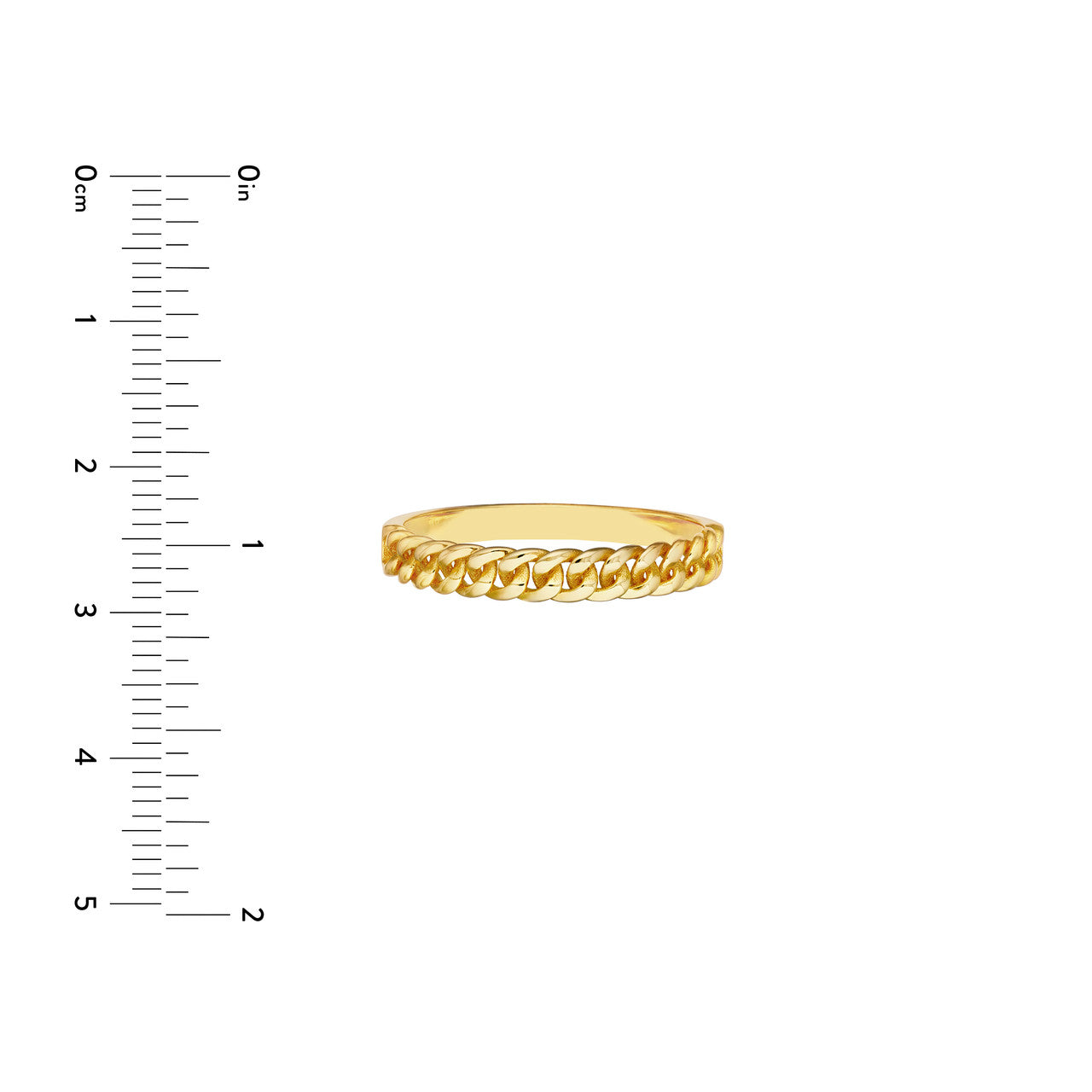 Curb Chain Design Ring 14K Yellow Gold
