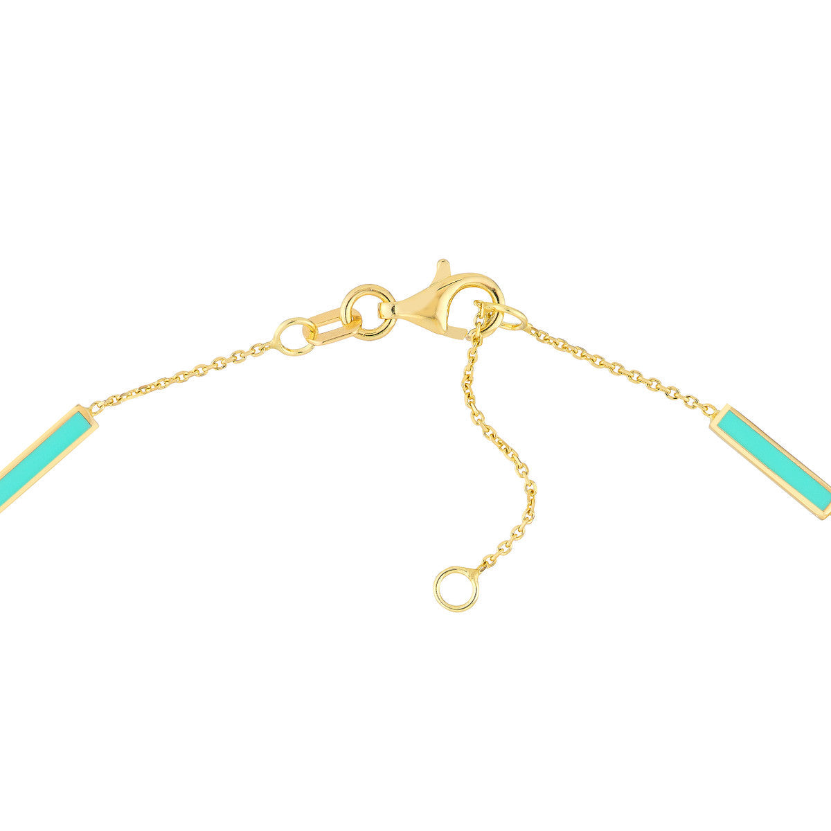 Enamel Alternating Bar Anklet 14K Yellow Gold