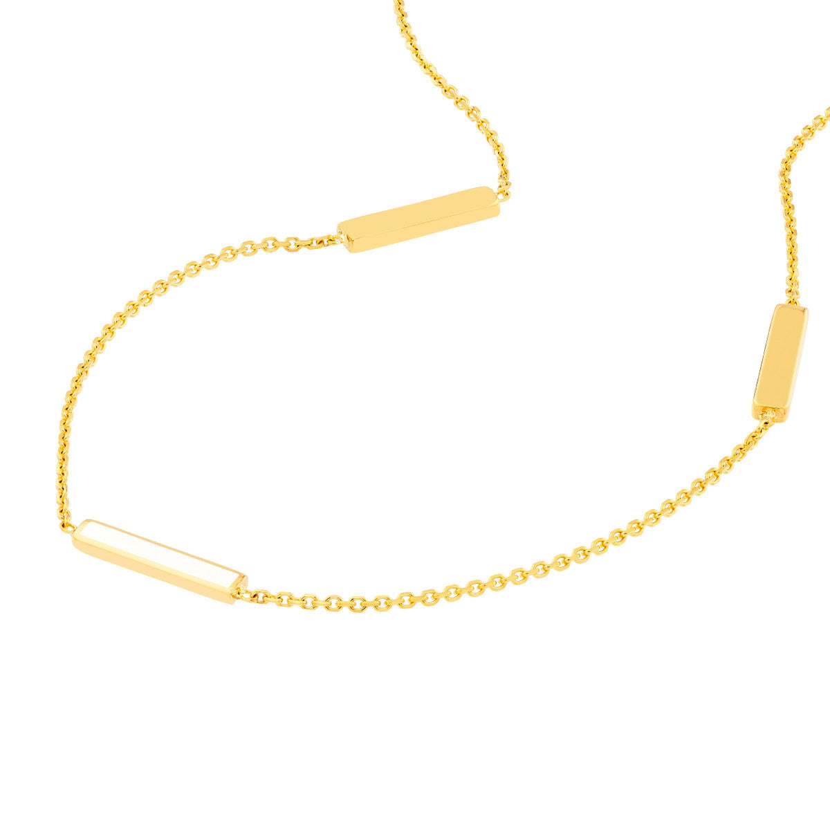 Enamel Alternating Bar Anklet 14K Yellow Gold